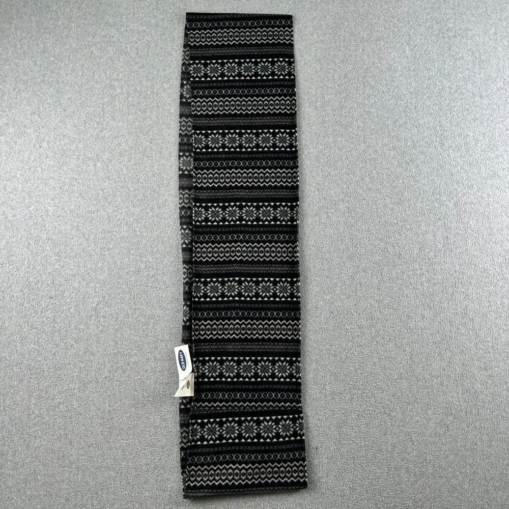 Old Navy Scarf Unisex One Size Black Fair Isle Fleece Winter Warm 978800-11-1